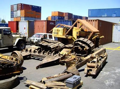 Case bulldozer dismantled