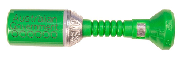 Image of bolt seal with serial numberstarting with 0