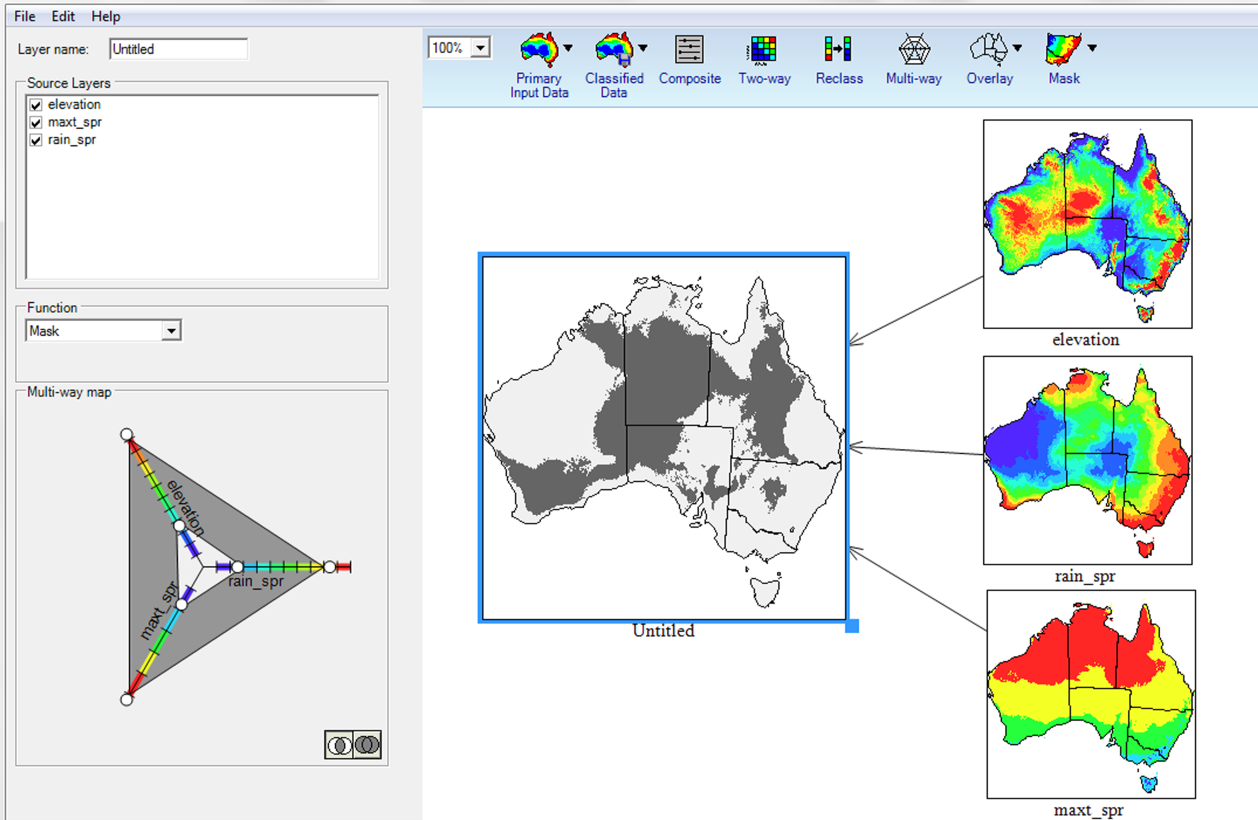 Image shows multi-way coincidence count. Counting the number of layers for which the criterion are met.