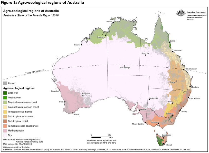  Figure 1: map of agro-ecological regions of Australia