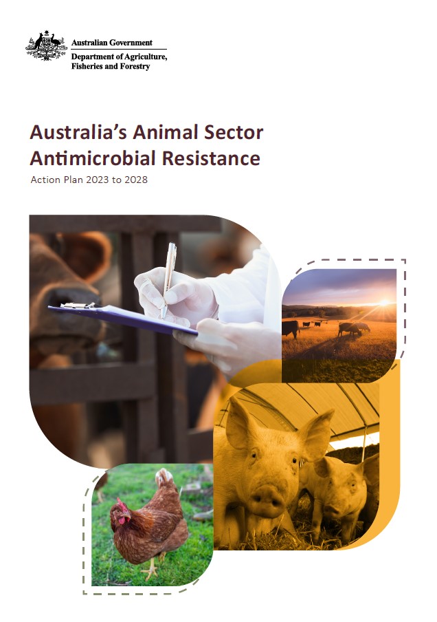 Cover image for Australia’s Animal Sector Antimicrobial Resistance Action Plan 2023 to 2028. 