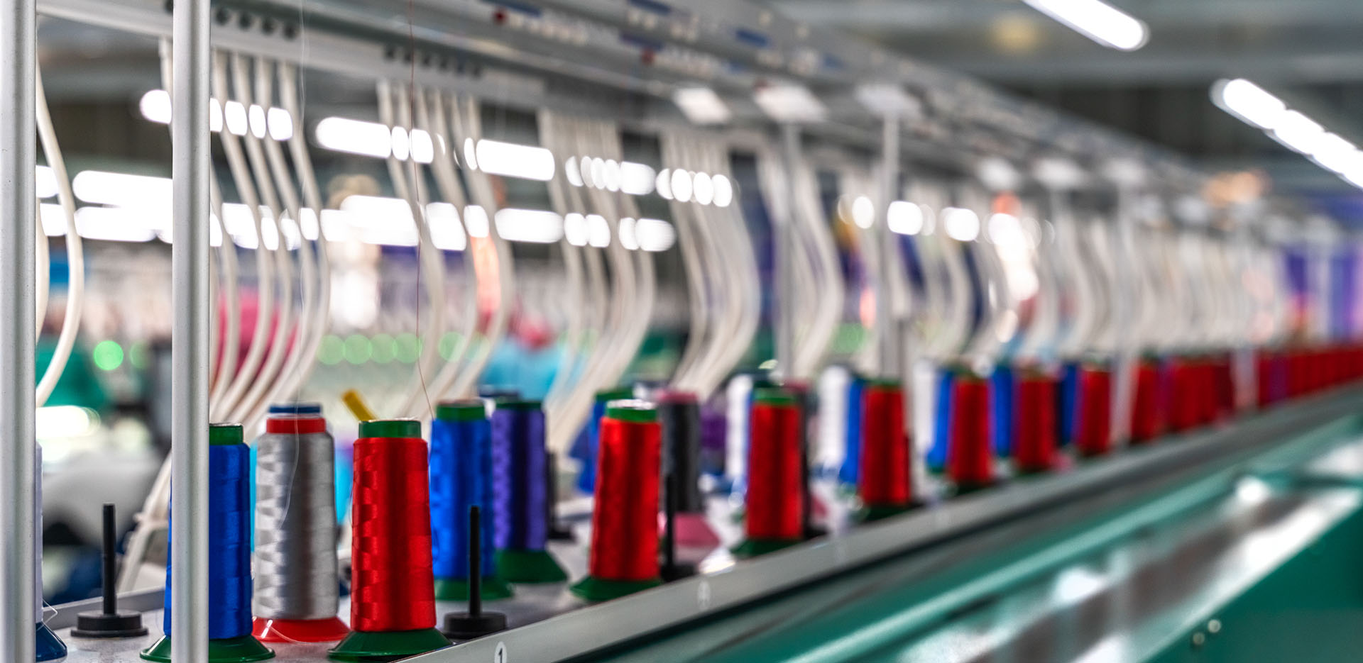 Embroidery area in textile factory