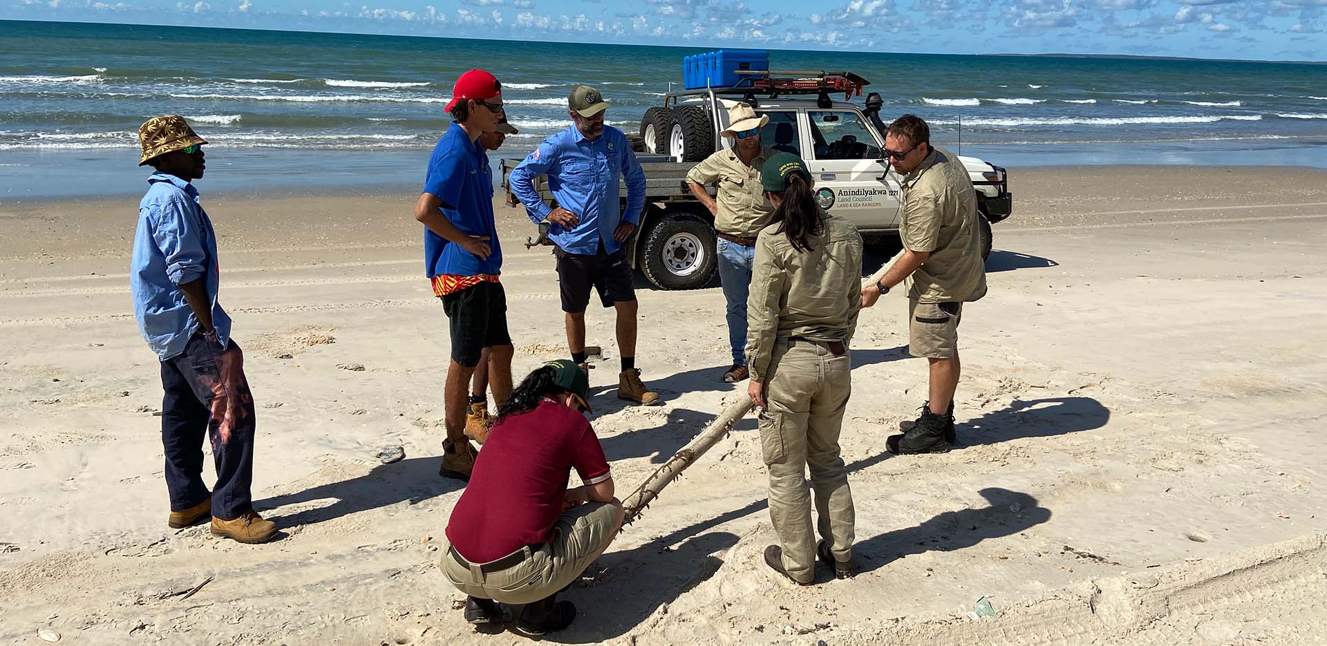 Frontline rangers on the beach