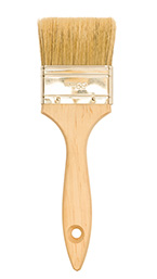 Image of paint brush with wooden handle.