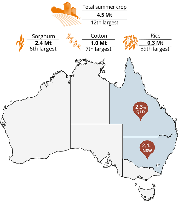 September Crop Report 2025 - Summer Crops map